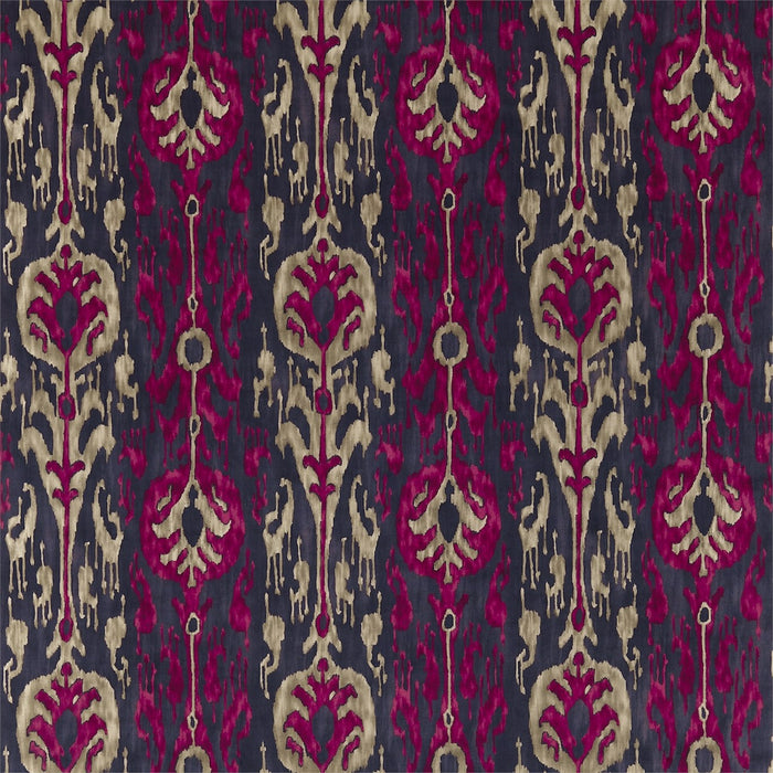 Zoffany Kashgar Velvet Charcoal/Cerise 321675 Fabric Sample ZJAI321675