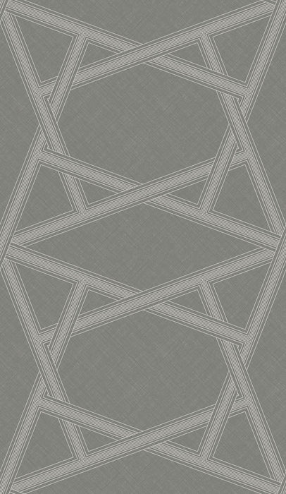 Seabrook Designs Layered Lines Silver Wallpaper ZN50410