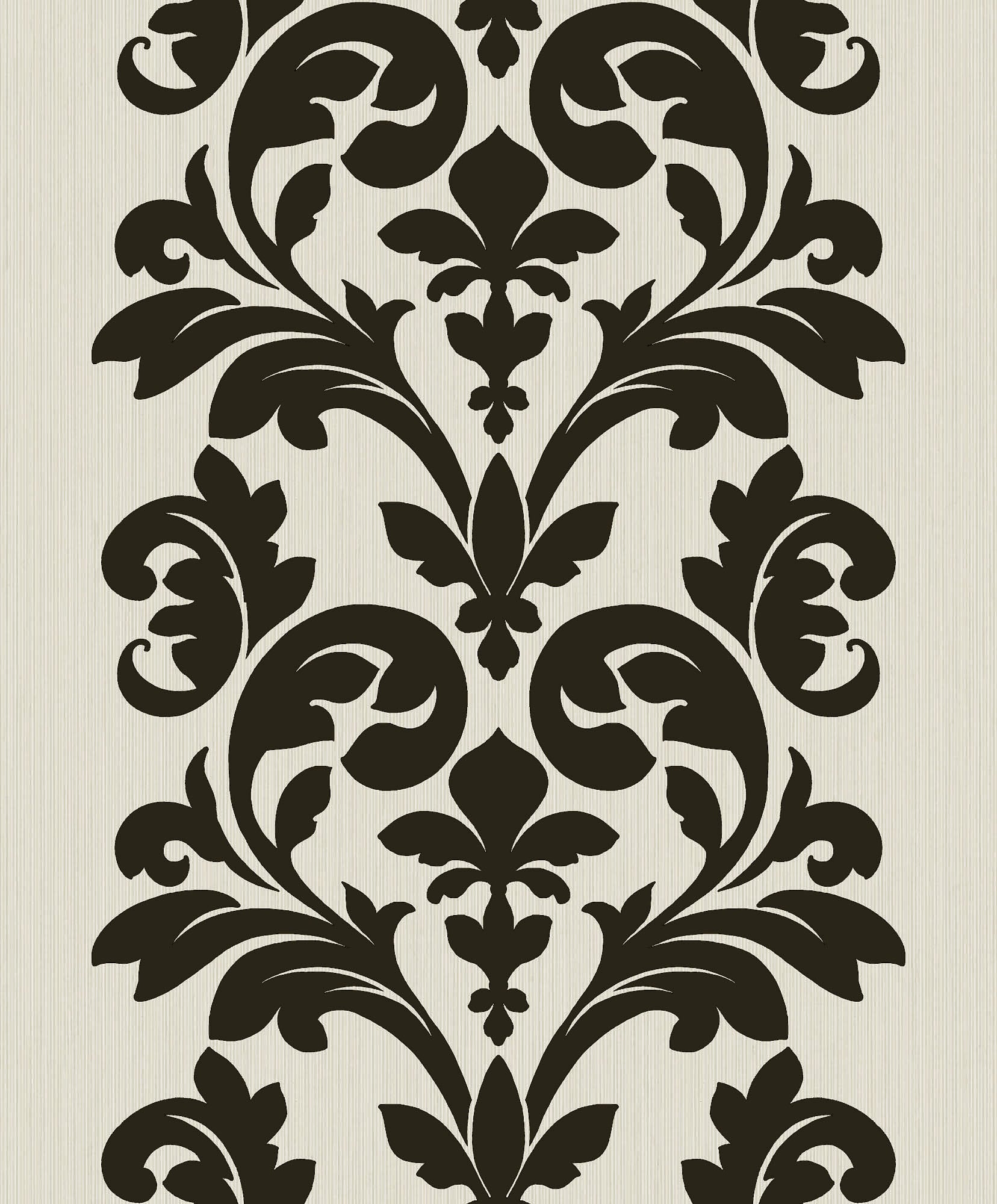 Seabrook Designs Bold Damask Ebony Wallpaper ZN50600