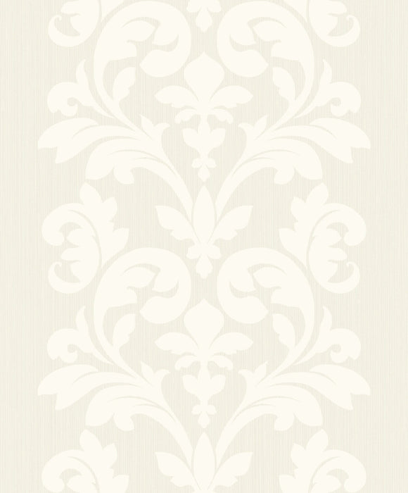 Seabrook Designs Bold Damask Off-white Wallpaper Sample ZN50603