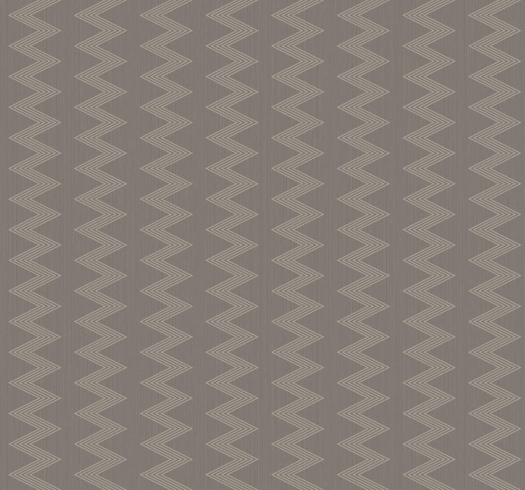 Seabrook Designs Zig Zag Metallic Silver And Beige Wallpaper Sample ZN51700