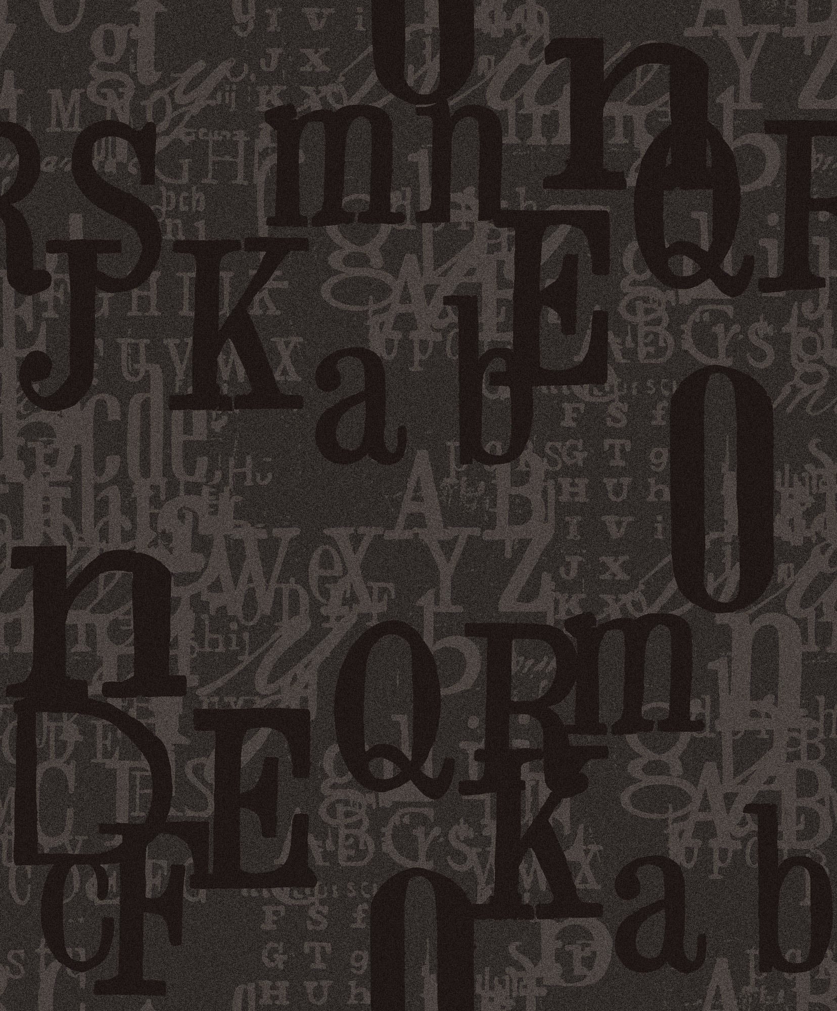 Seabrook Designs Block Letters Ebony Wallpaper ZN52100