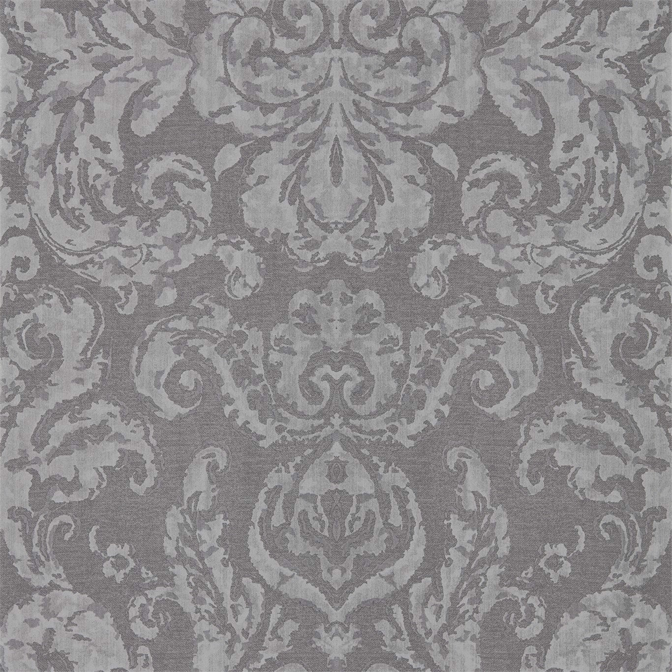 Zoffany Brocatello Logwood Grey 312678 Wallpaper Sample ZPAL312678