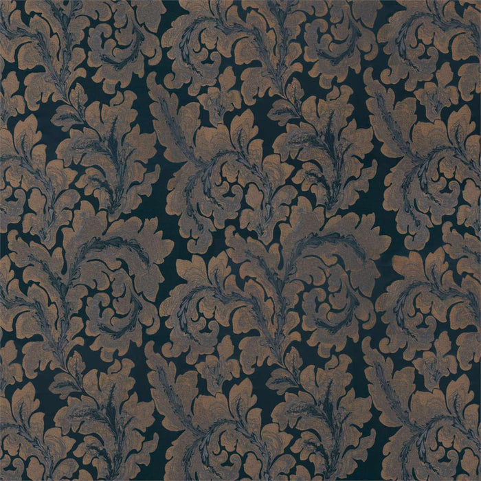 Zoffany Acantha Silk Prussian Blue 332879 Fabric Sample ZTOT332879