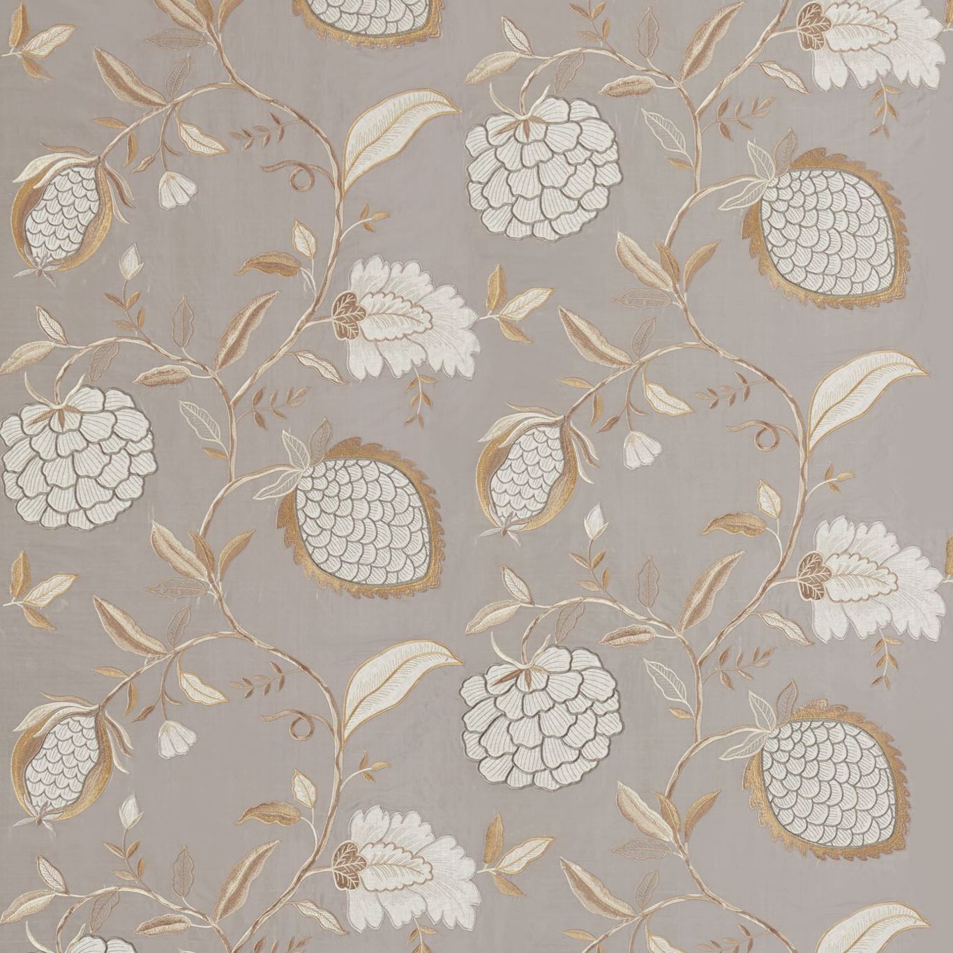 Zoffany Pomegranate Tree Platinum 332344 Fabric Sample ZWIN332344