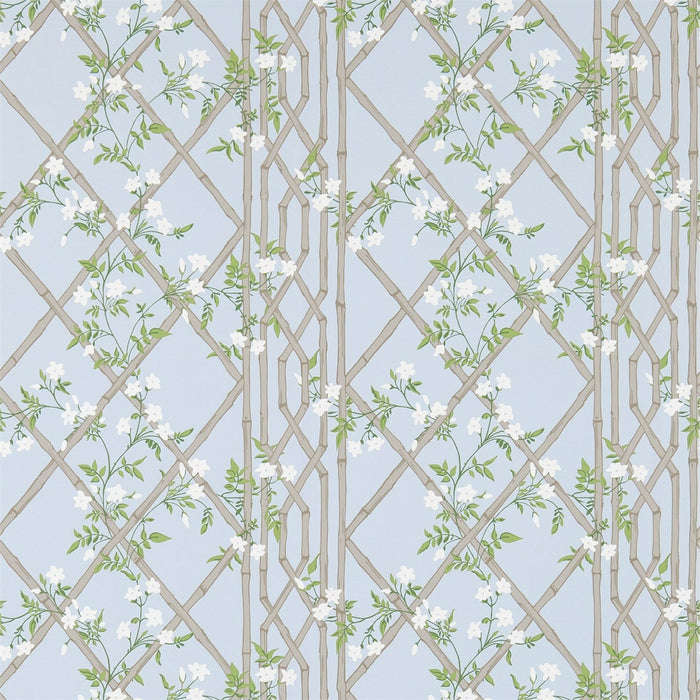 Zoffany Jasmine Lattice Sky 311332 Wallpaper Sample ZWOO311332