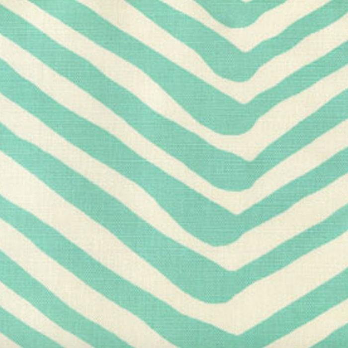 Alan Campbell Zig Zag Large Scale Bright Turquoise Fabric Sample AC305-08