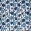 Alan Campbell Zinnia Linearis Multi Blues Fabric AC998-100