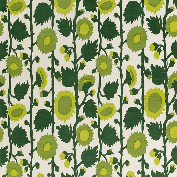 Alan Campbell Zinnia Linearis Multi Greens Fabric Sample AC998-102