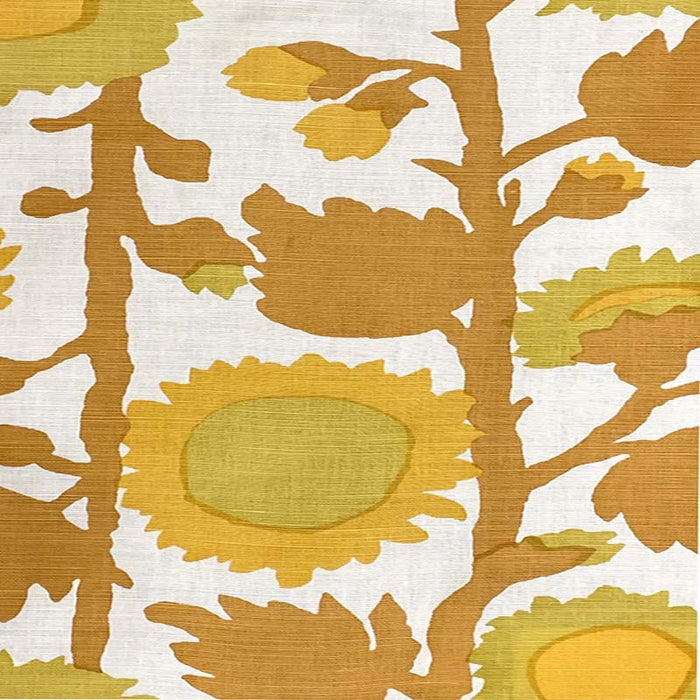 Alan Campbell Zinnia Linearis Multi Oranges Fabric Sample AC998-104