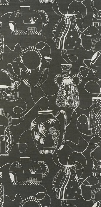 Pierre Frey Vases Masques Noir Wallpaper FP591003