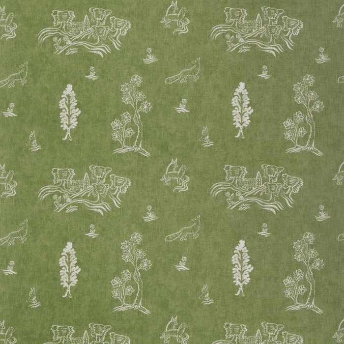 Andrew Martin Friendly Folk Basil Green Fabric Sample AM100318.3.0