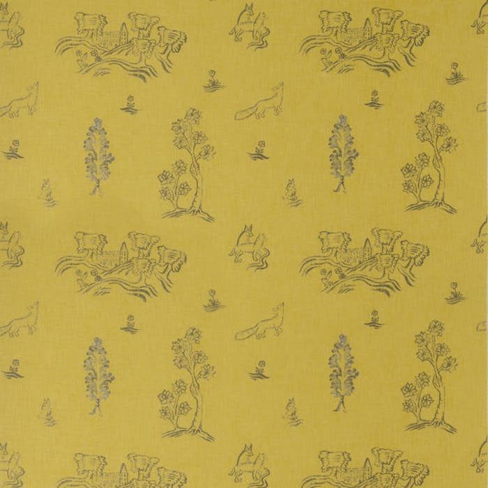 Andrew Martin Friendly Folk Provencal Yellow Fabric Sample AM100318.4.0