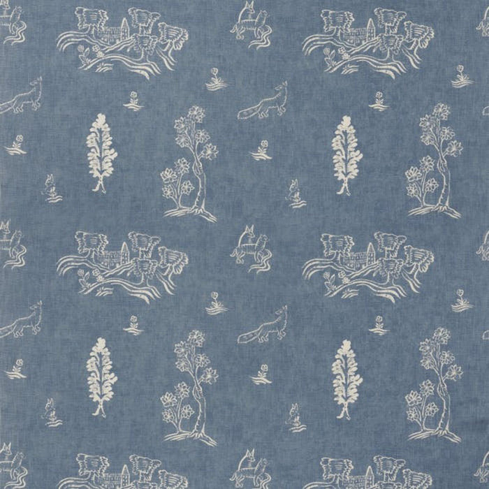 Andrew Martin Friendly Folk Happy Blue Fabric Sample AM100318.5.0