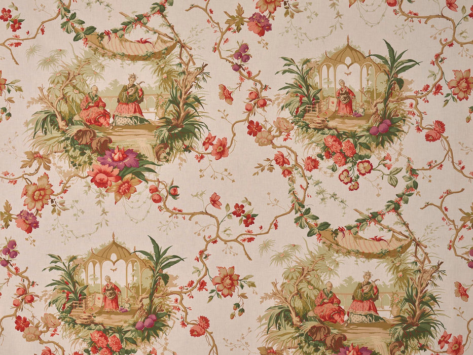 Braquenie Chinoiserie Amande Fabric B7697002