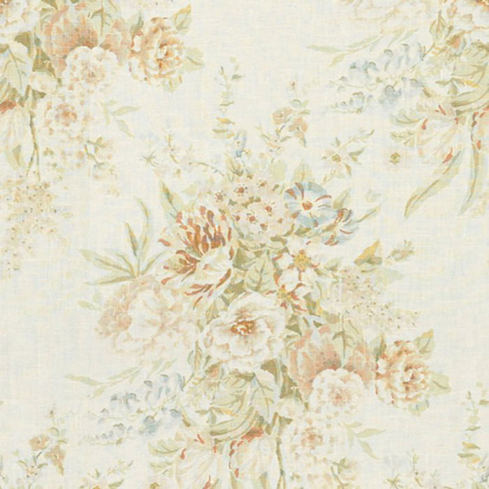 Lee Jofa Sherbourne II Peach/Aqua Fabric Sample BFC-3506.713.0