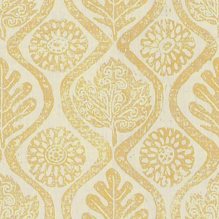 Lee Jofa Oakleaves Yellow Fabric Sample BFC-3514.14.0