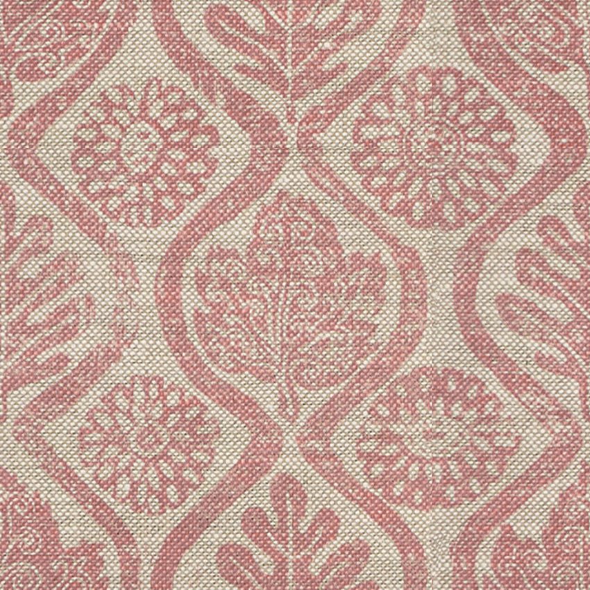 Lee Jofa Oakleaves Pink/Oatmeal Fabric Sample BFC-3515.79.0