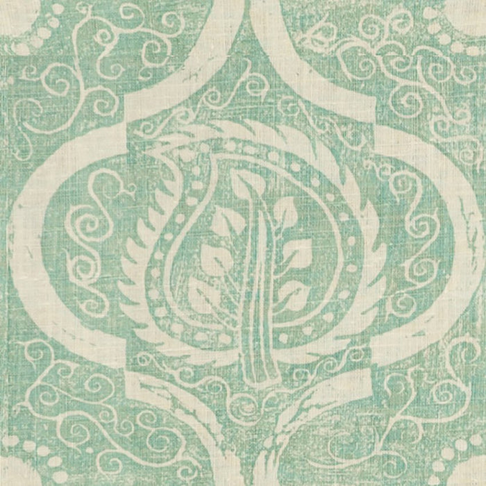 Lee Jofa Persian Leaf Aqua Fabric Sample BFC-3516.13.0