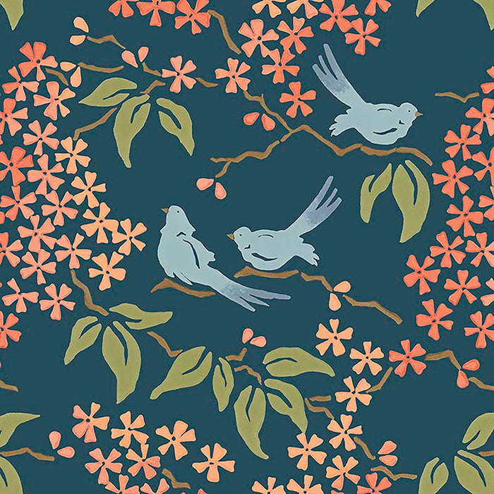 Galbraith & Paul Birds Midnight Wallpaper Sample