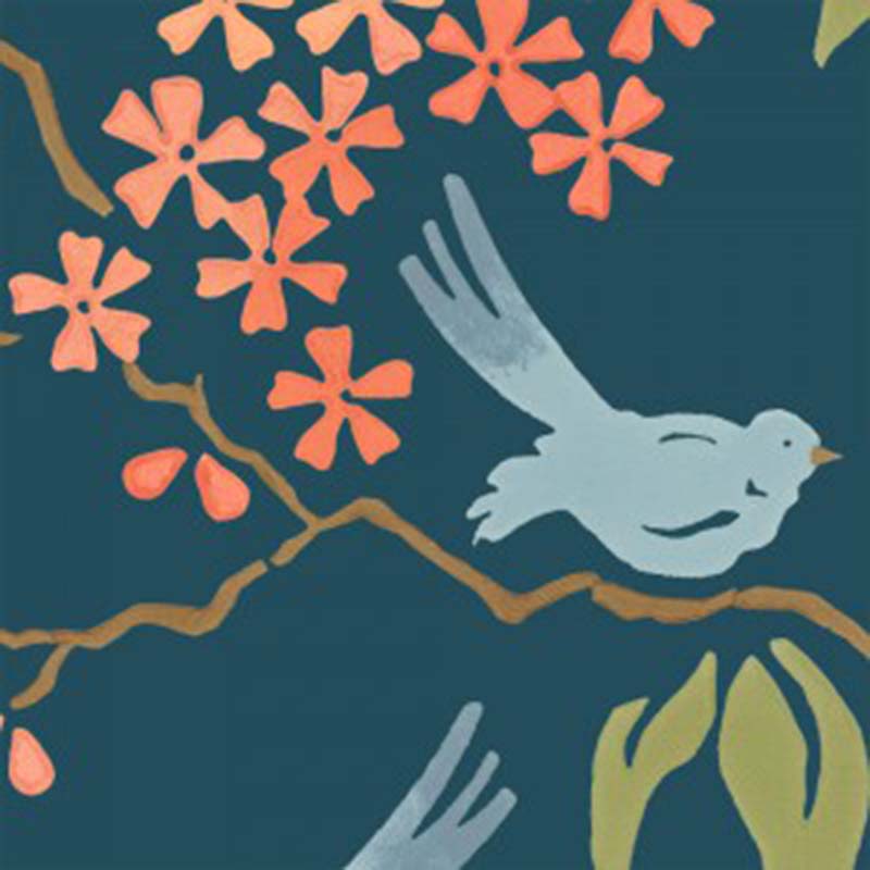 Galbraith & Paul Birds Midnight Wallpaper Sample