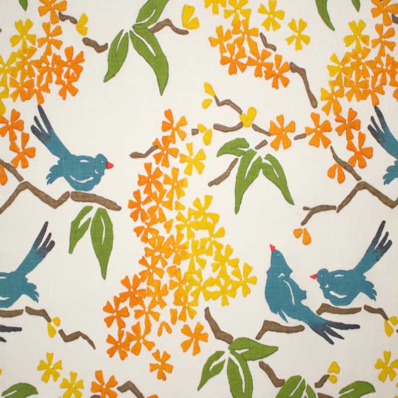 Galbraith & Paul Birds Wave Fabric Sample