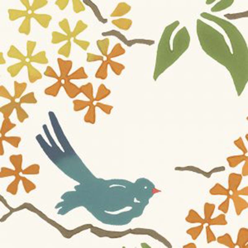 Galbraith & Paul Birds Teal Wallpaper Sample