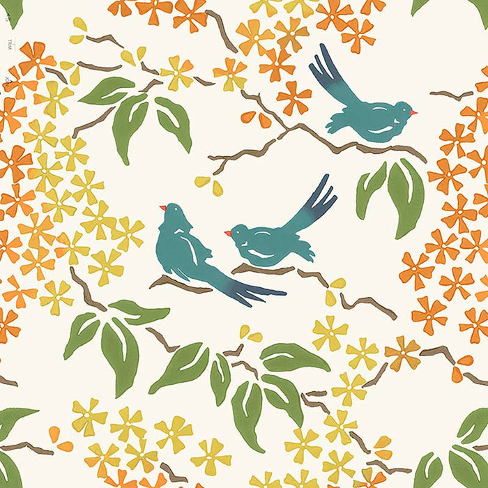 Galbraith & Paul Birds Teal Wallpaper Sample