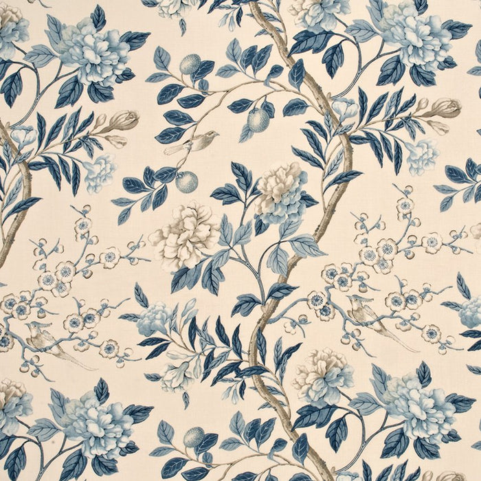 GP & J Baker Emperor'S Garden Blue/Cream Fabric Sample BP10310.3.0