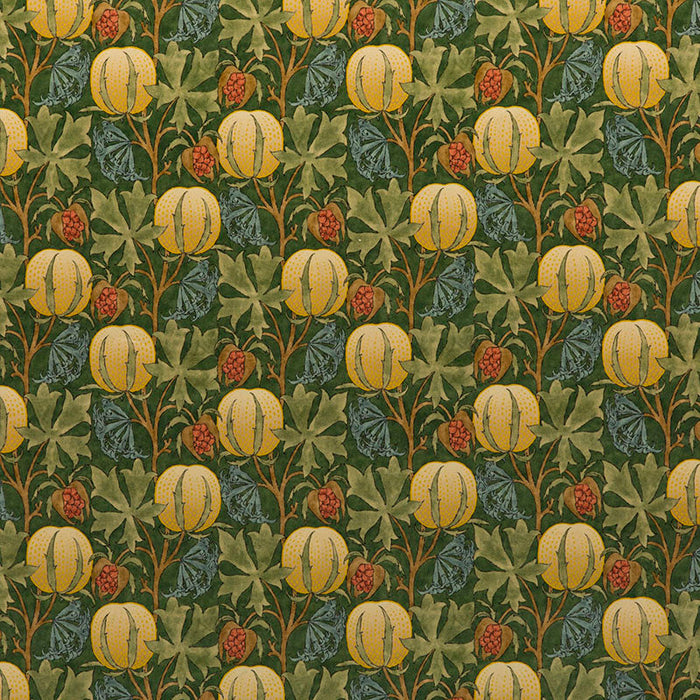 GP & J Baker Pumpkins Velvet Green/Terracotta Fabric Sample BP10625.1.0