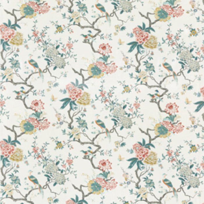 GP & J Baker Oriental Bird Signature Teal Fabric Sample BP10771.5.0