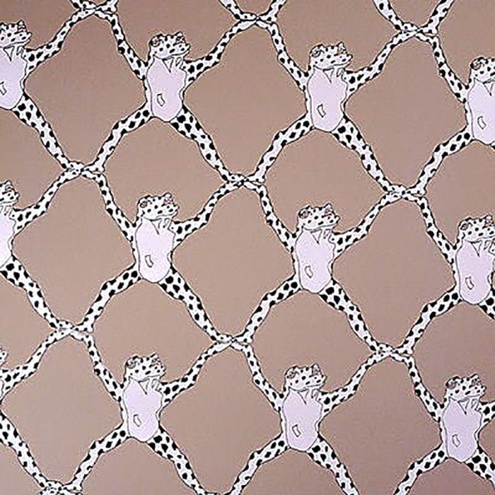 Brunschwig & Fils Frog Treillage On Vinyl Mushroom Wallpaper Sample BR-69230.800.0