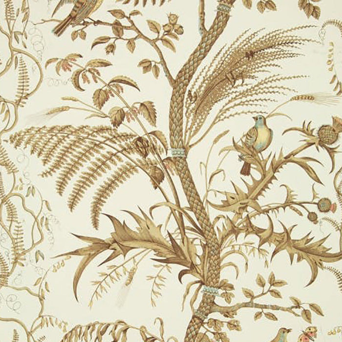 Brunschwig & Fils Bird And Thistle Beige Wallpaper Sample BR-69518.068.0