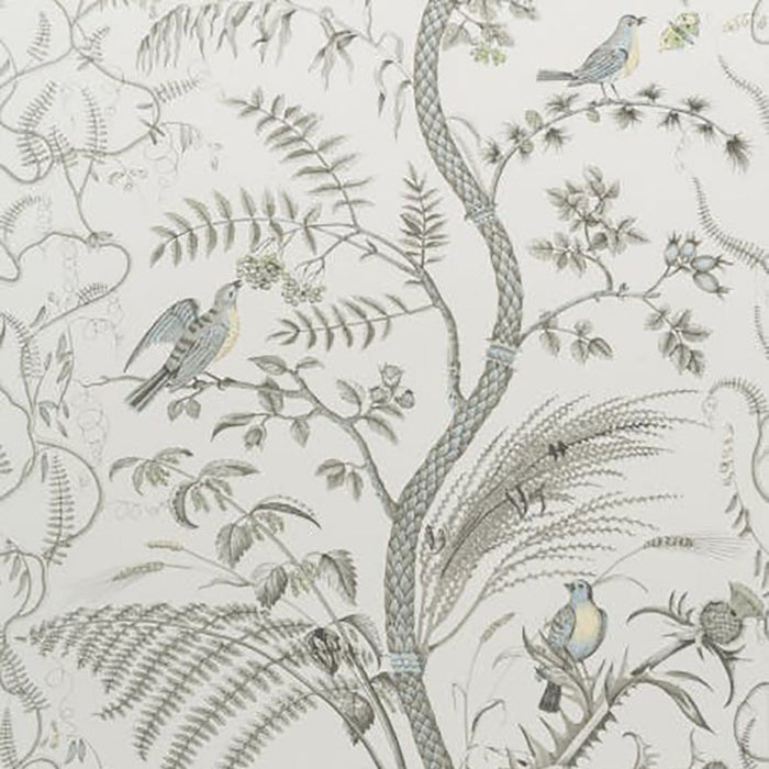 Brunschwig & Fils Bird And Thistle Gray Wallpaper Sample BR-69518.11.0