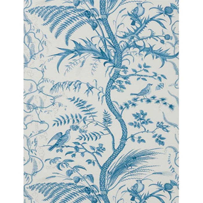 Brunschwig & Fils Bird And Thistle Blue Wallpaper Sample BR-69518.222.0