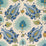 Brunschwig & Fils Kashmiri Linen Print Peridot/Aquamarine Fabric Sample BR-700020.421.0