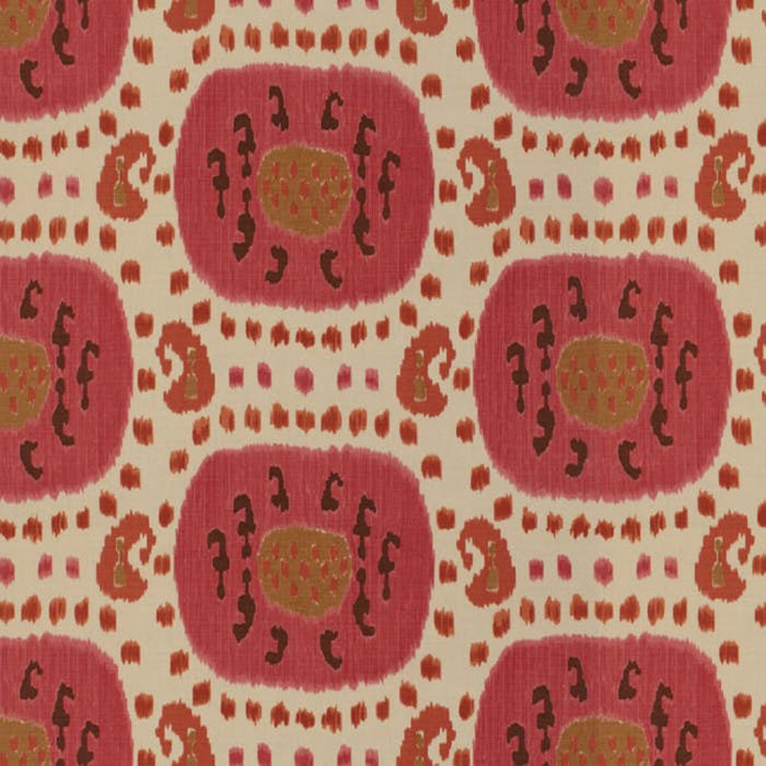 Brunschwig & Fils Samarkand Cotton And Linen Print Dusty Rose/Rust Fabric Sample BR-71110.119.0