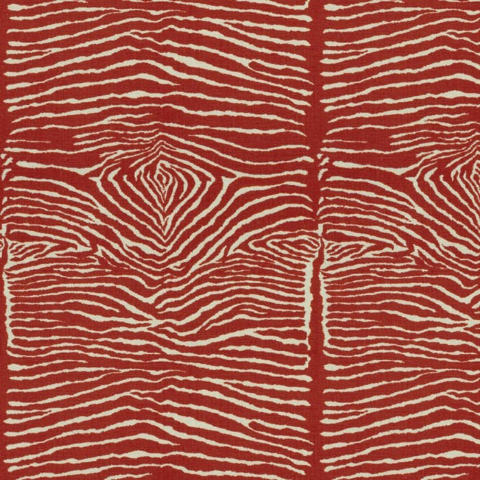 Brunschwig & Fils Le Zebre Red Fabric Sample BR-79168.19.0