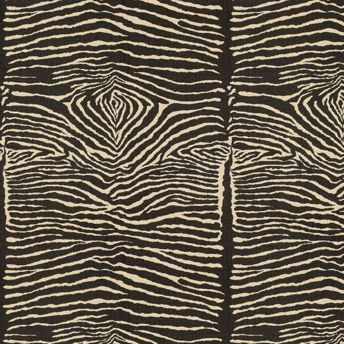 Brunschwig & Fils Le Zebre Black Fabric Sample BR-79168.81.0