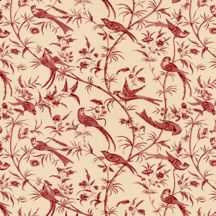 Brunschwig & Fils Bengali Cotton Print Red Fabric Sample BR-79271.166.0