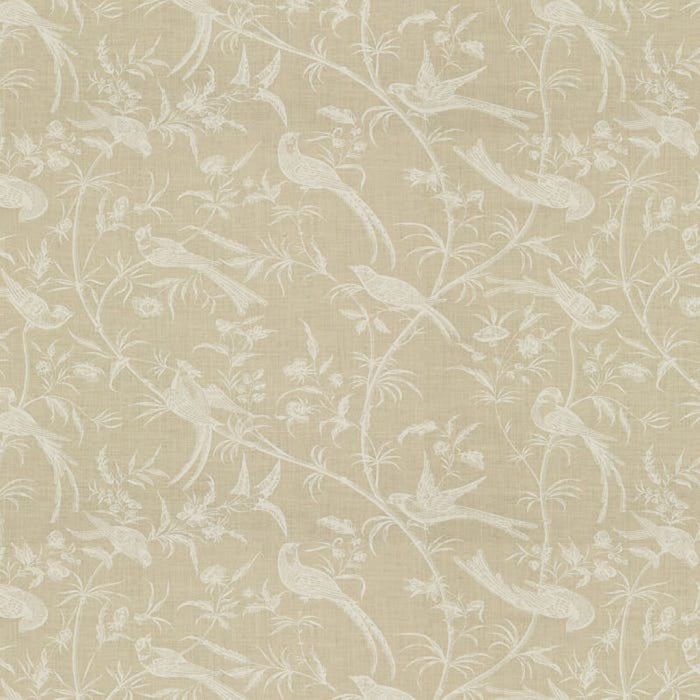 Brunschwig & Fils Bengali Linen Print White On Natural Fabric Sample BR-79272.000.0