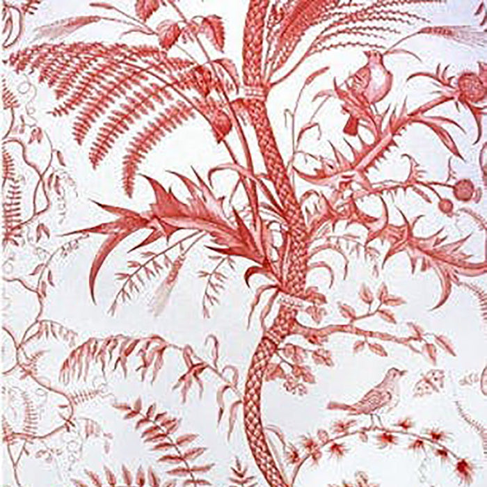 Brunschwig & Fils Bird And Thistle Cotton Print Red Fabric Sample BR-79431.166.0