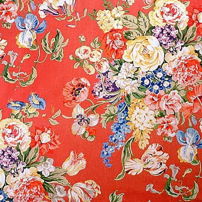 Brunschwig & Fils Hastings Bouquet Red Fabric Sample BR-79481.166.0