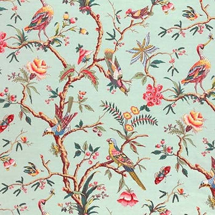 Brunschwig & Fils Birds Of A Feather Linen & Cotton Print C Eladon Fabric Sample BR-79748.403.0