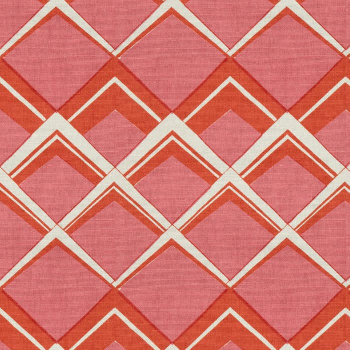 Brunschwig & Fils Palladium Linen And Orange Pink Fabric Sample BR-79774.641.0