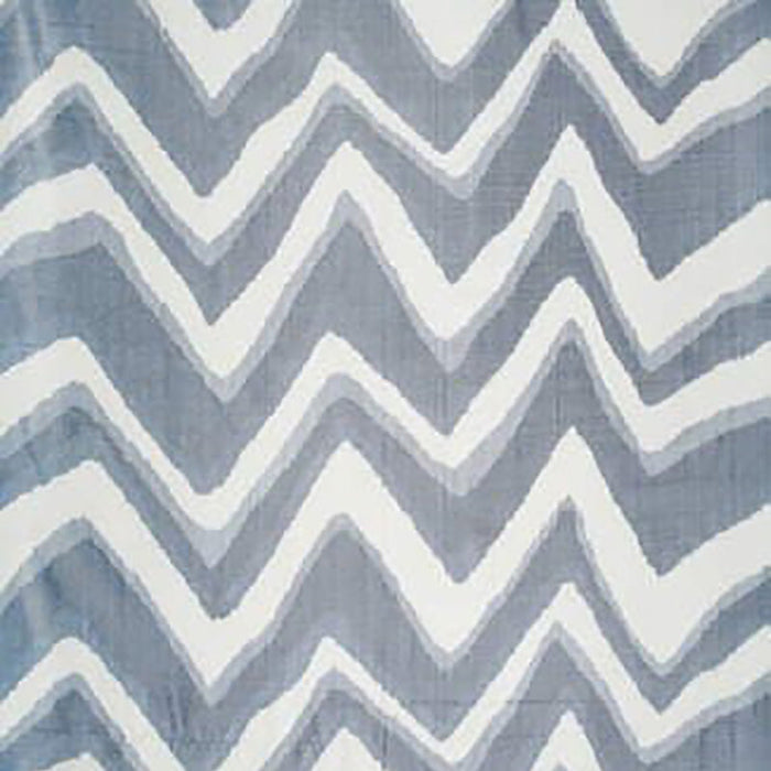 Brunschwig & Fils Chevron Bar Silk Warp Print Marine Fabric Sample BR-79785.271.0