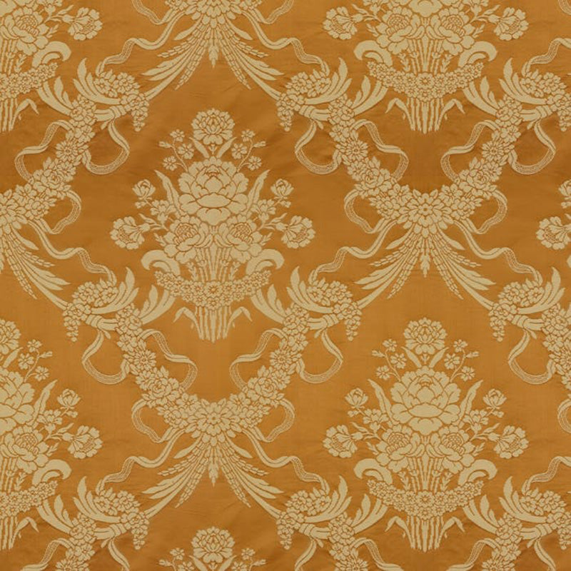 Brunschwig & Fils Charlieu Lampas Cognac/Ivoire Fabric Sample BR-81036.E.0