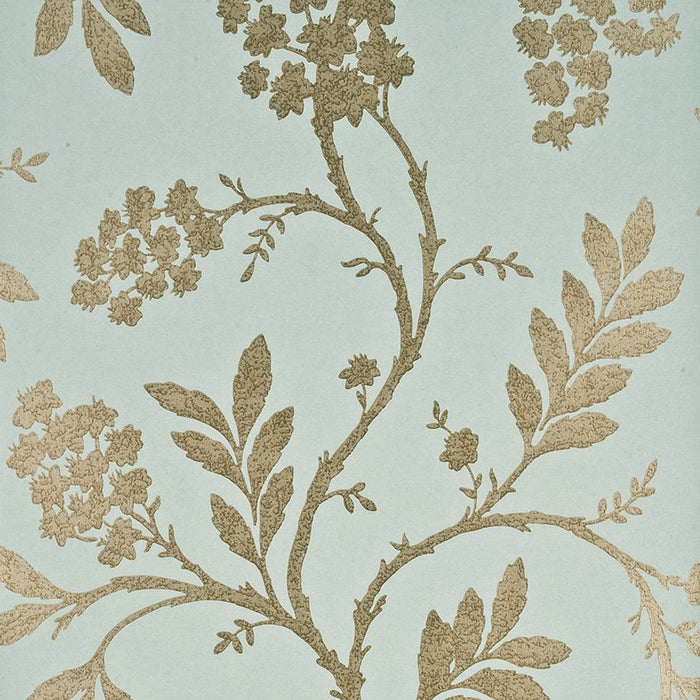 GP & J Baker Oleander Aqua/Bronze Wallpaper Sample BW45020.5.0