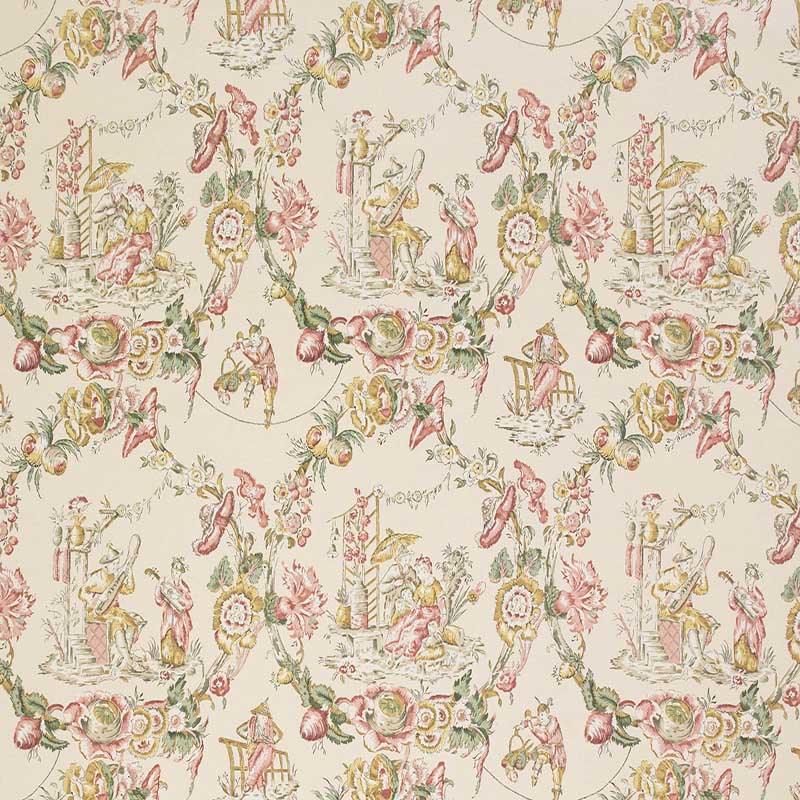 Marvic Textiles Cathay Toile Almond Fabric 7251-1