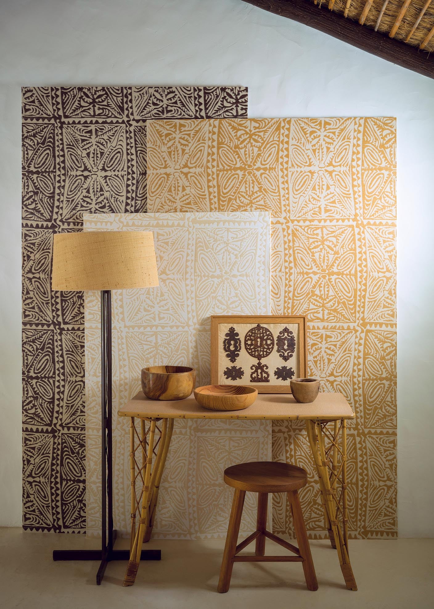 Pierre Frey Tamatoa Sable Wallpaper Sample FP983002